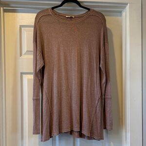 Easel Brown Long Sleeve Blouse